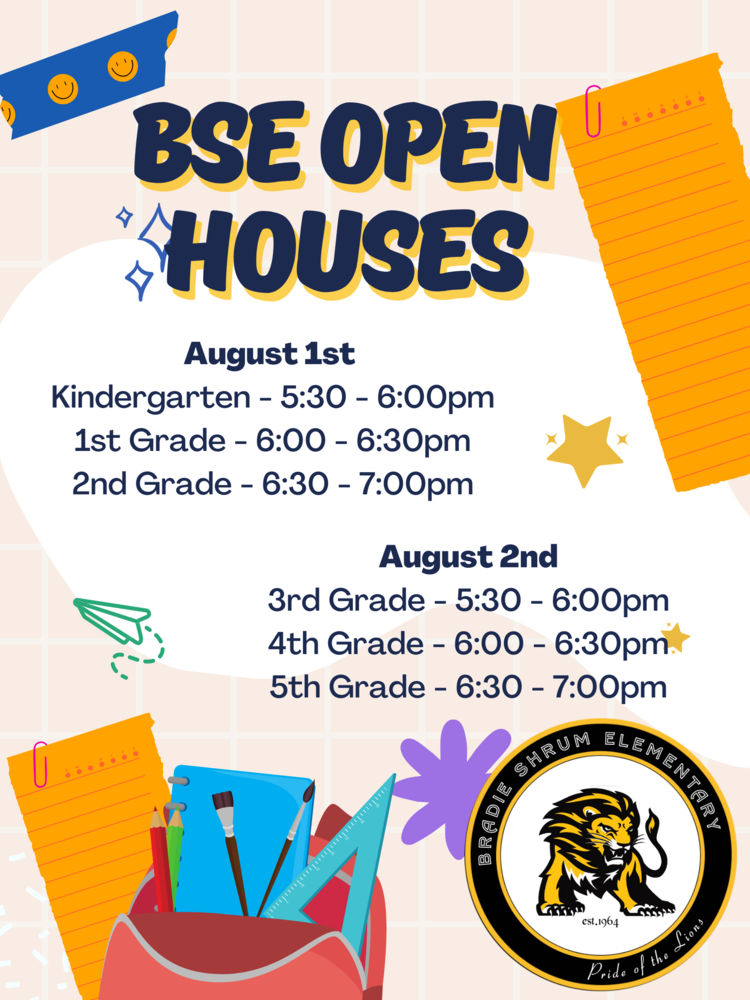 BSE Open House Dates and Times