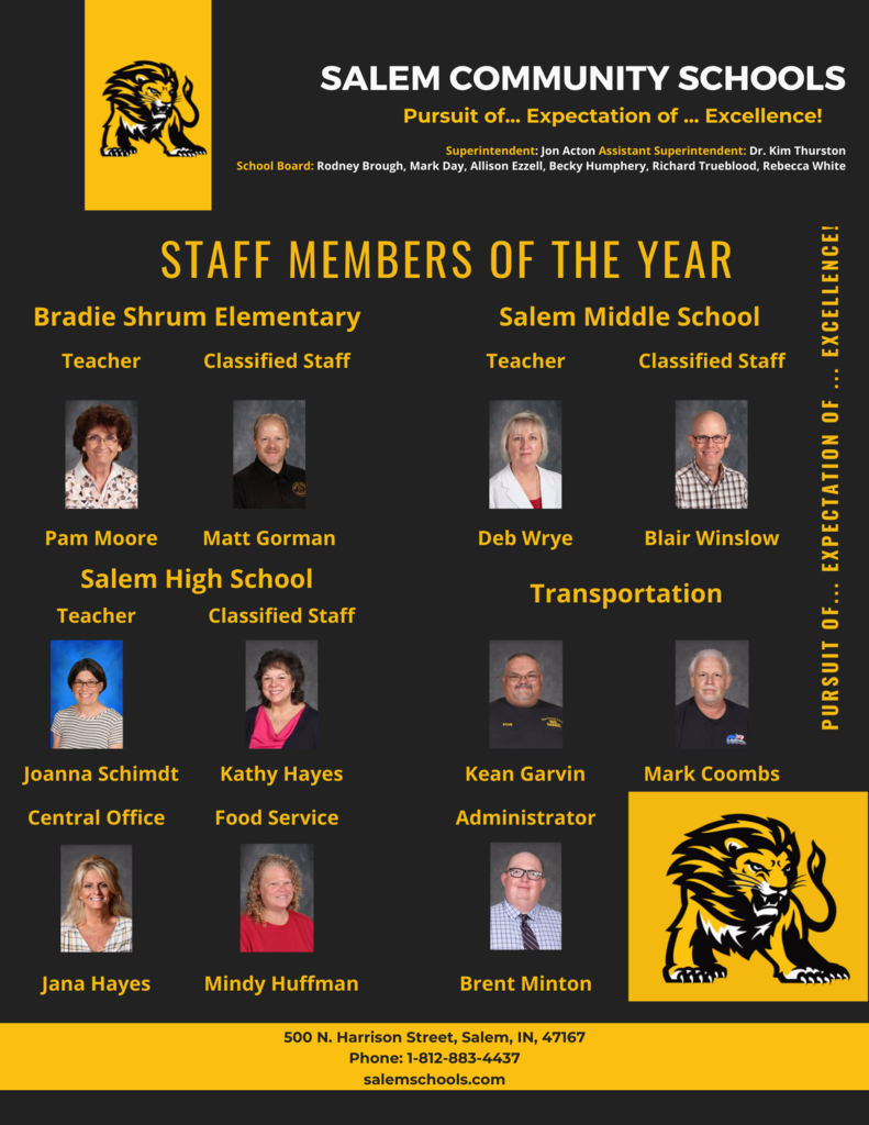 Staff members of the year