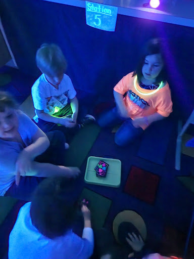 Students playing a game